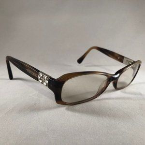 Jimmy Choo JC41 Eyeglass Frames Havana Brown Tortoise Crystals 53-14-130